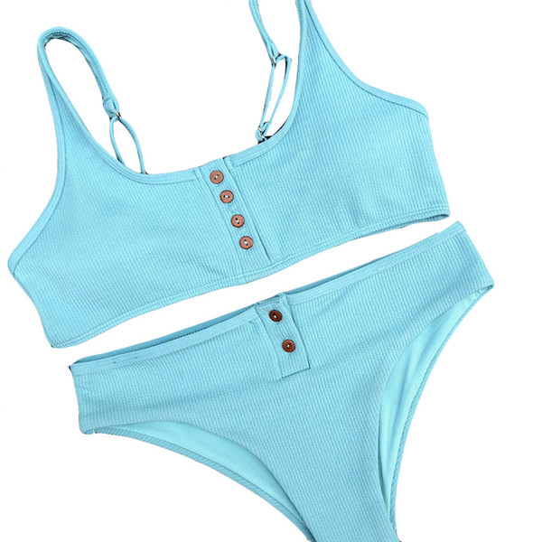 Women Push-Up Padded Bra Beach Bikini Set Swimsuit Swimwear Low Waist Swimming Suits solid Bikinis maillot de bain femme