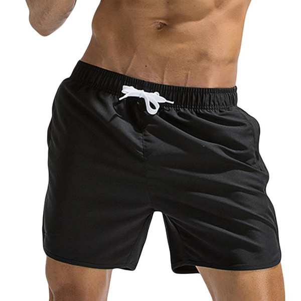 Plus Size Solid Mens Breathable Swim Trunks Pants Swimwear Shorts Slim Wear Briefs Solid Beachwear Shorts Maillot De Bain