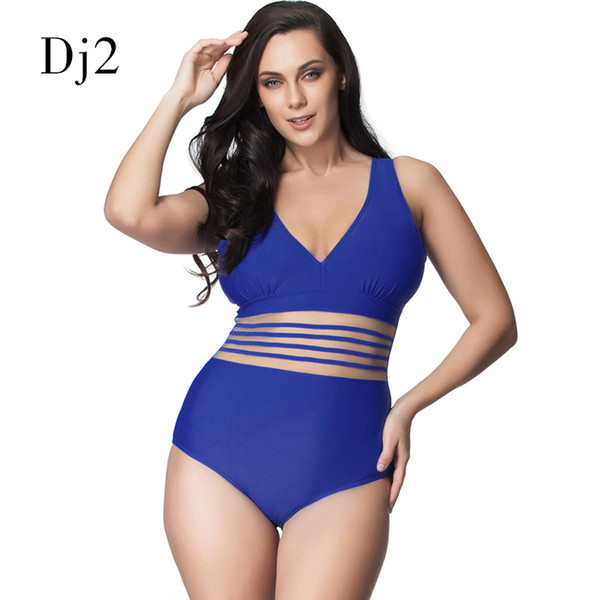 Sexy One Piece Swimsuit Women Plus Size Deep V Swimwear Transparent Lace Bandage Plus Size Bathing Suit Women One Piece