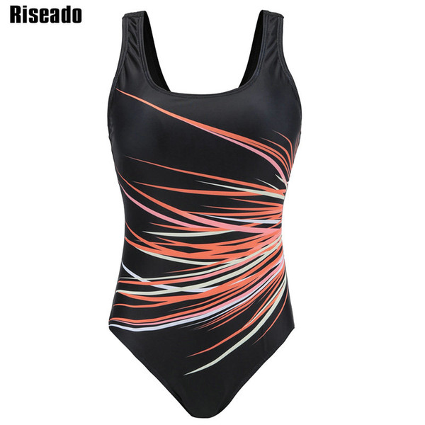 wholesale One Piece Swimsuit 2019 Sport Swimwear Women Swimming Suit Digital Printing Racer Back Bathing Suits Plus Size