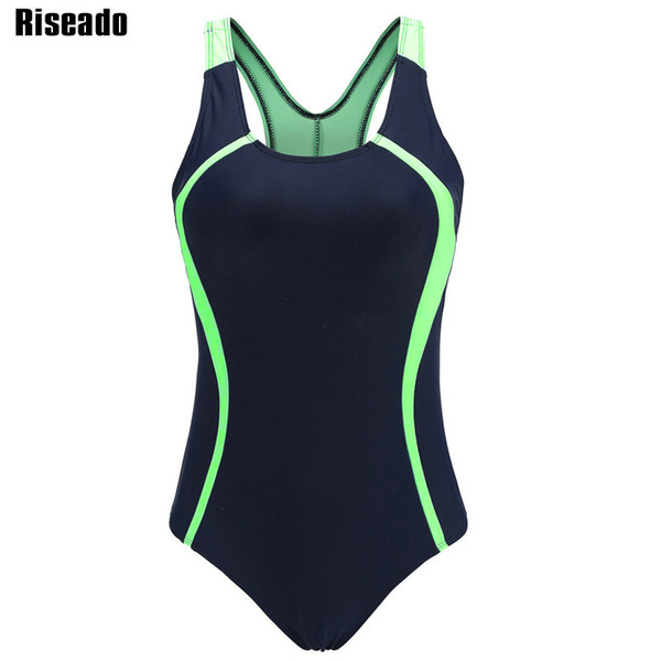 wholesale 2019 One Piece Swimsuit Sport Swimming Suits for Women Competition Racer Back Swimwear Patchwork Bathing