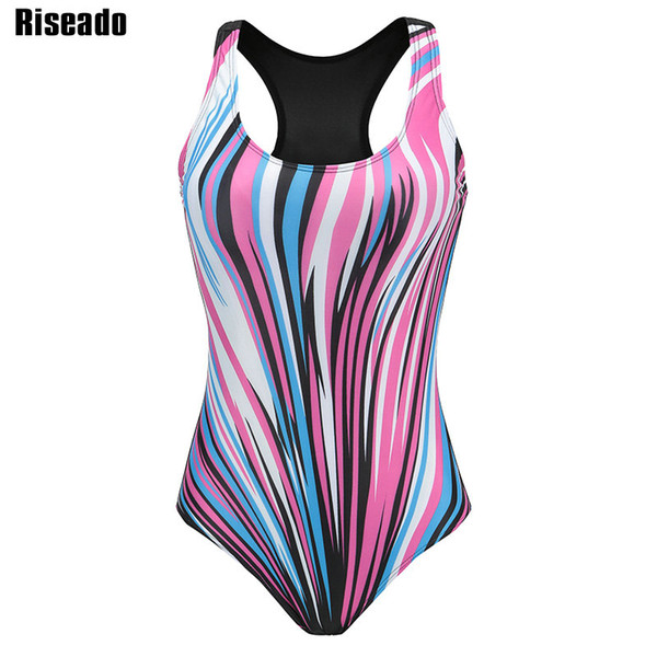 wholesale Sport One Piece Swimsuit 2019 Competitive Swimwear Women Digital Printing Racer Back Bathing Suits Plus Size