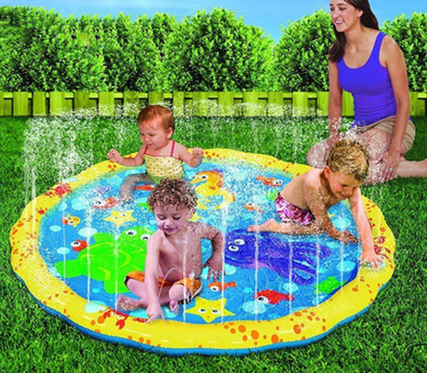 Swimming pool baby wading kiddie squirt fun pool outdoor squirt&splash water spray mat for Lawn Beach Play Game Sprinkler Seat