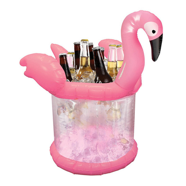 Flamingo Inflatable Ice Bucket Pool Float Row Pool Accessories Summer Water Toy Inflatable Toys Drink Fruit Beer Cooler,HA097