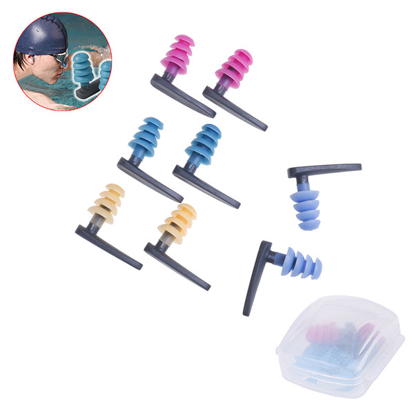 1pair Adult Children Waterproof Soft Flexible Swimming Ear Plug Water Protection Earplugs Case Sea Summer Gear Tool