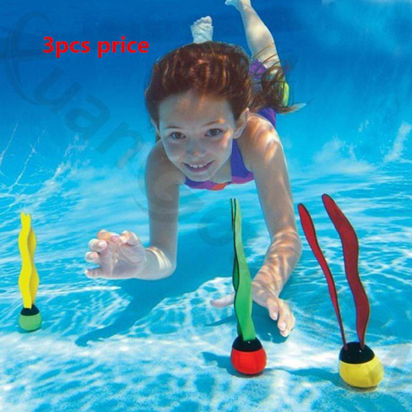 3pcs Underwater Swimming beach kid Diving Pool training Toy Sinking Fun Balls Diving toys seaweed Diving buoy