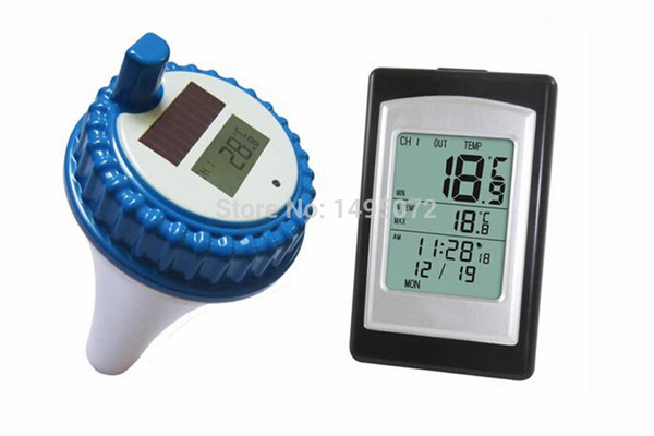 Wireless Digital Swimming Pool SPA Floating Temperature Thermometer with 3 Channels/Time Alarm/Calendar-Wholesale