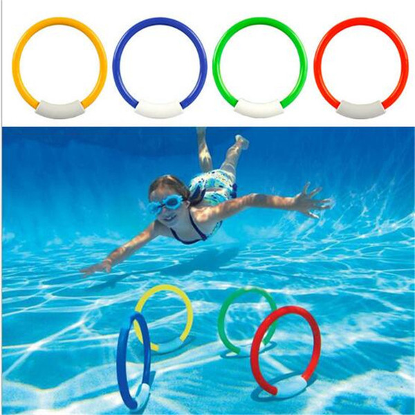 Hot Sale Underwater Swimming Diving Sinking Pool Toy Rings For Kid Children 4pcs/set For Free Shipping