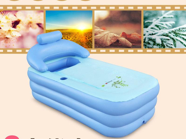 Free Shipping-160*84*64CM Spa PVC Folding Portable Bathtub Inflatable Bath Tub With Zipper Cover Drink Holder Fashion 2 colors can be chosen