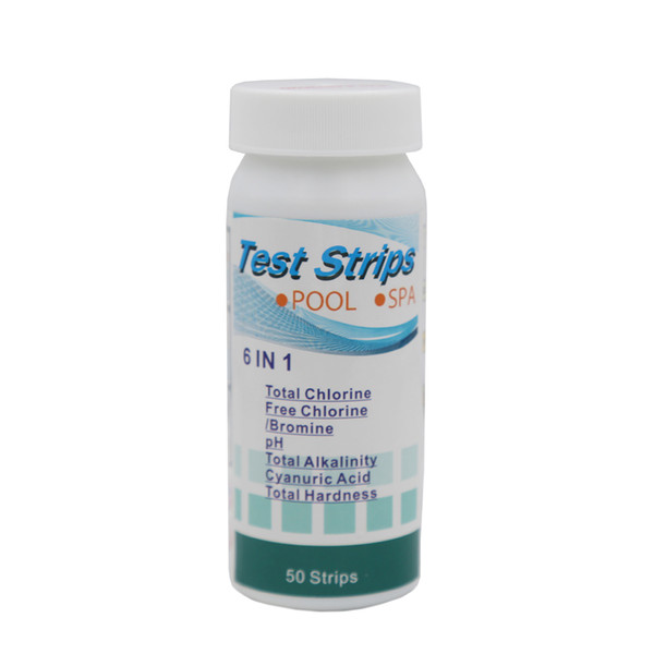6 In1 Chlorine Swimming Pool PH Acid Water Hardness Alkalinity Spa Bromine Test Strip Cyanuric