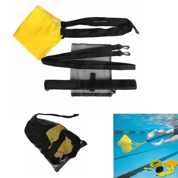 Swimming Strength Training Resistance Belt Swim Training Exerciser Belt with Drag Parachute For Adults Children