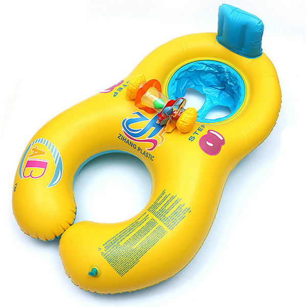 Inflatable baby swimming neck ring mother and child swimming circle double swimming rings float seat piscine