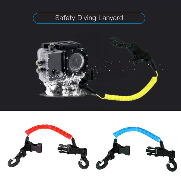2018 Scuba Diving Lanyard Safety Diving Lanyard Coiled Lanyard with Quick Release Buckle with Clip for Camera Torch Gear Equipment