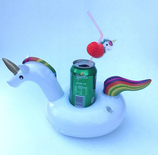 Mini Water Coasters Unicorn Floating inflatable cup holder Swimming pool drink float toy cup stand Water