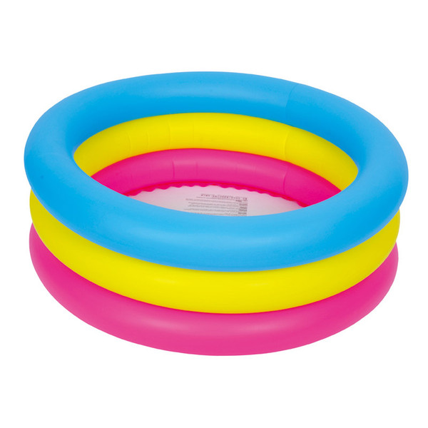 Wholesale-colorful 3 ring swimming pool 76x25cm,summer play colorful, inflatable baby pool, child pool, color as rainbow, blue,yellow,red
