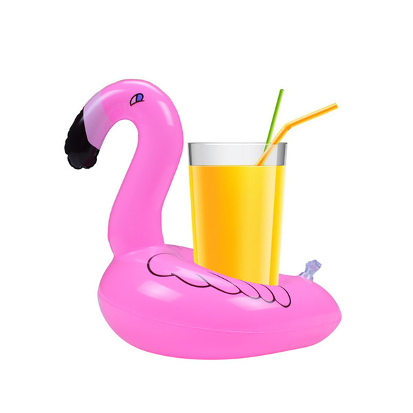 Inflatable Flamingo Drinks Cup Holder Pool Floats Bar Coasters Floatation Devices Children Bath Toy