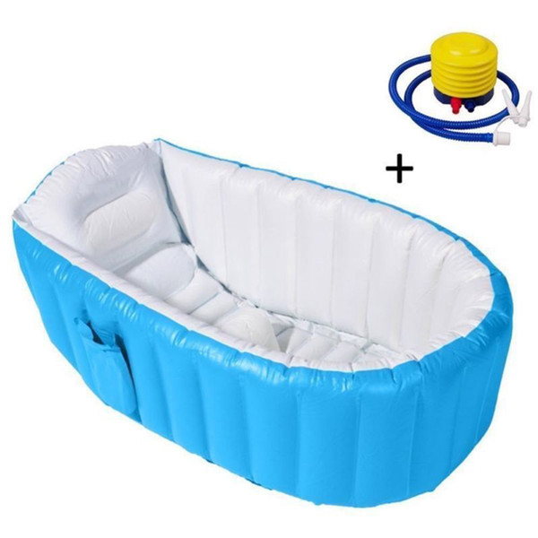 Portable baby inflatable pool children's bathroom thickening shower basin cartoon air swimming pool free gift air pump