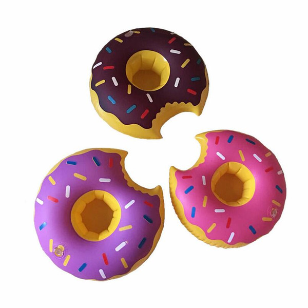 Fast Inflatable donuts coke Phone Cup Holder Water Inflatable toys decorations 18cm Drink Botlle Holder free shipping