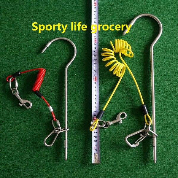 Wholesale- Scuba Diving Dual Stainless Steel Reef Drift Hook with Spring wire & double ended snap one set for Current Dive Underwater