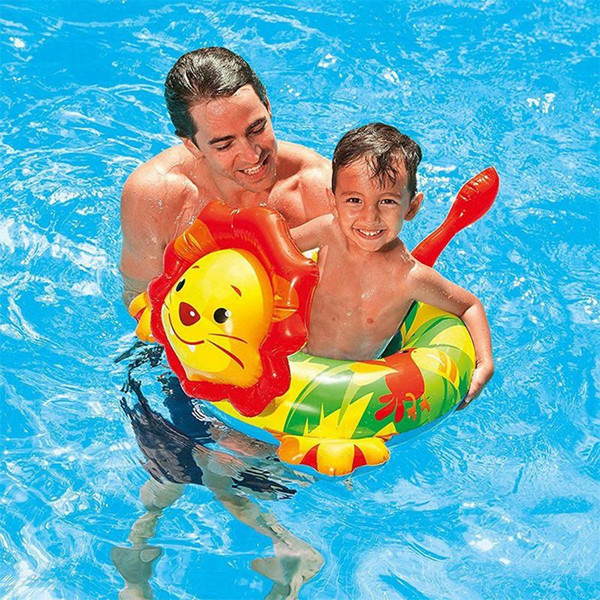 Animals Baby Swimming Pool Ring Child Inflatable Swim Ring Life Buoy for 3-6 Years Old Baby Rings Outdoor Indoor Pool Float