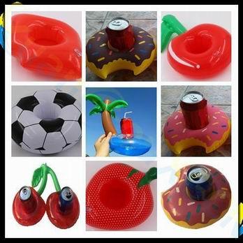 strawberry Floating Cup Holder Pool Swimming baby Toys Party Beverage Boats diamond ring flamingo fruit Inflatable Drink Holder