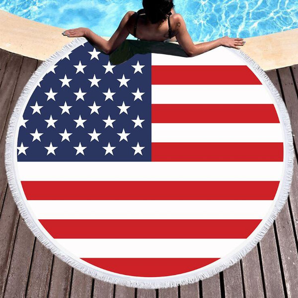 150*150CM 2019 Round Microfiber Beach Towel Swimming Cover Ups Plage Tassel Towel Bath Shawl Yoga Mat Blanket Thick Picnic Mat Wall Tapestry