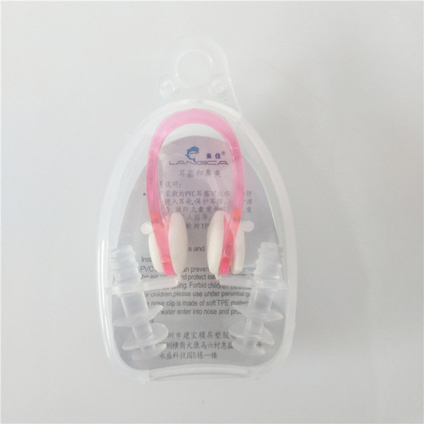 Soft Silicone Swimming Nose Clips + 2 Ear Plugs Earplugs Gear with a case box Set Pool Accessories Water Sports