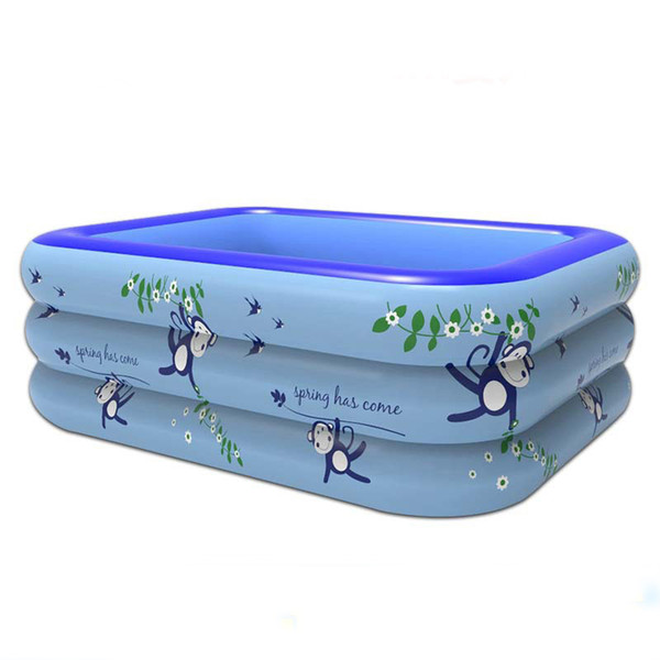 Wholesale-Sports Swimming Pool Size 130*115*55cm Kids Children Plastic Swimming Pool Inflatable Outdoor Swimming Swim Pools