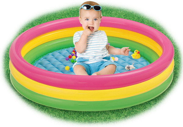 Rainbow Inflatable Pool for Kids Infants Baby 3 Sizes Swimming Pool Float Summer Water Toys Bathing Outdoor Durable