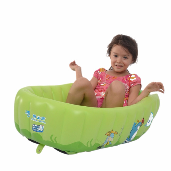 Wholesale- Portable Inflatable Baby bathtub Shower Tray Bidet Bathtubs Blue Pink Color Big PVC Folding Portable Bathtub