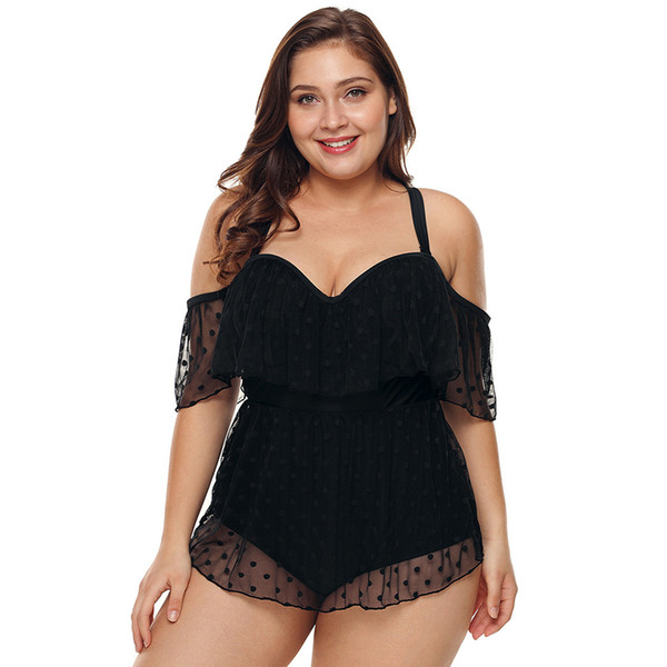 Swimsuit Female Conservative Hot Covered Belly Swimwear Female Big Chest Gathered Women Plus Large Size Swimwear jooyoo