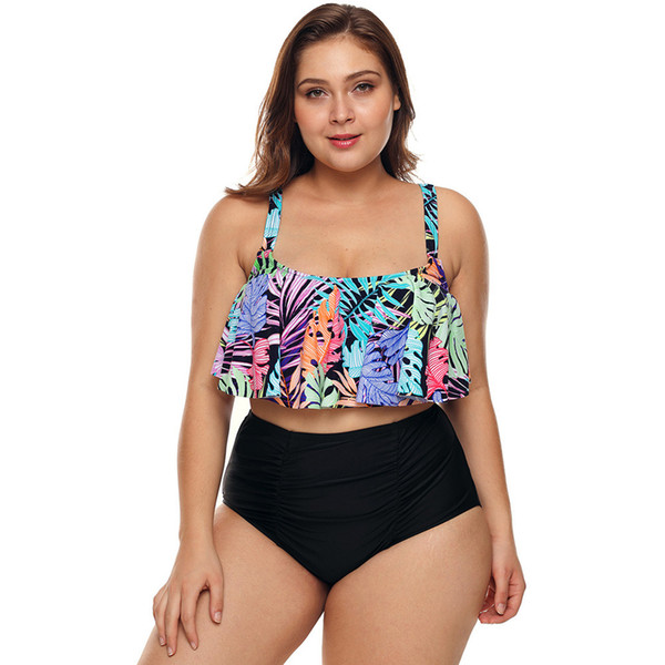 Swimsuit Women New Hot Spring Split Swimsuit New High Waist Bikini Plus Large Size Swimwear jooyoo
