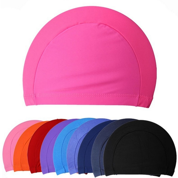 200pcs Free Size Fabric Protect Ears Long Hair Sports Siwm Pool Swimming Cap Hat Adults Men Women Sporty Ultrathin Adult Bathing Caps