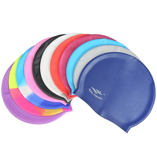 Silicone Swimming Caps For Adult New Mix Color Ear Protection Swimming Caps For Men And Women With OPP Package fast shipping MK650