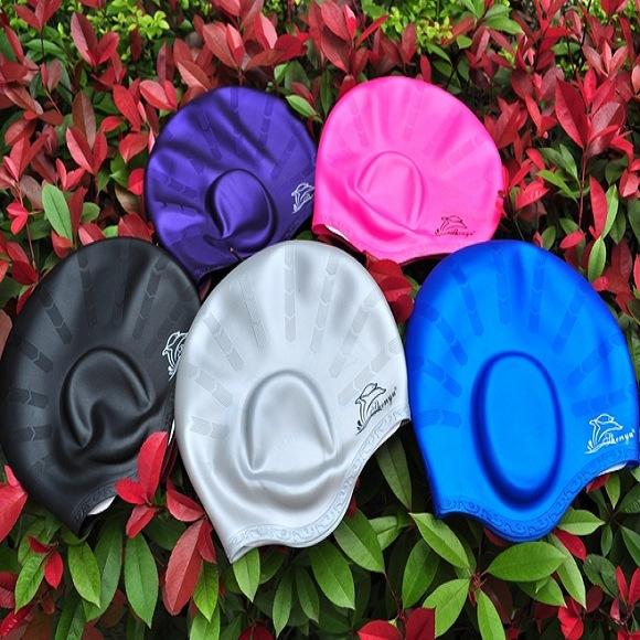 Good elasticity, special cut silicone ear/long hair hat, swimming cap and multi-color swimming cap.