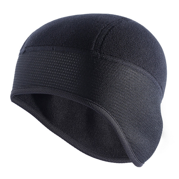 Outdoor Sports Running Cap Winter Windproof Hood Warm Composite Fleece Semi-circular Black Thickened Breathable Hat