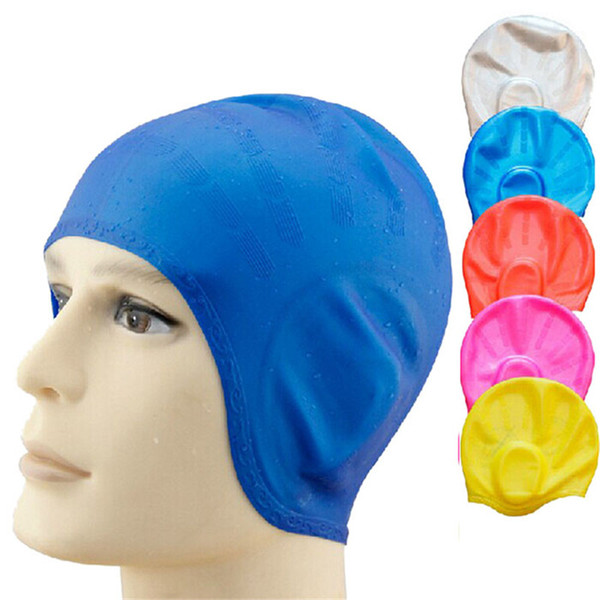 Wholesale- 2017 New Unisex Adult Silicone Swim Swimming Hat Cap swimming pool for adults