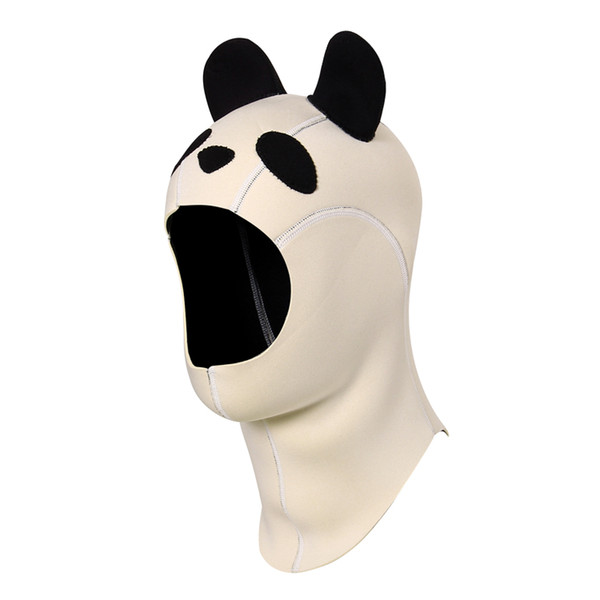 Good quality Cute cartoon panada neoprene diving caps warm keepping swimming caps watersport head wear size M L