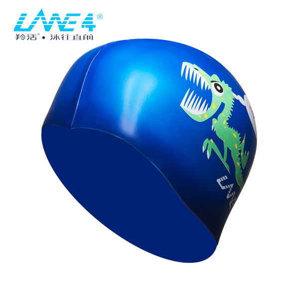 LANE4 Accessories FLAT SILICONE CAP Waterproof Durable Silicone Solid Color Lightweight Professional for child DINOSAUR