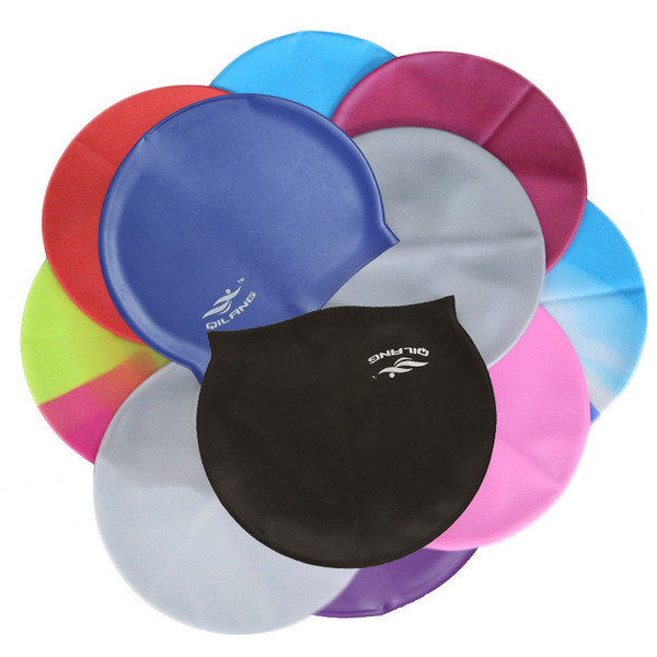 Solid Waterproof Swimming Caps 18 Colors Men Women Silica Gel Stretchable Fashion Colorful Swim Caps Cheap Water Sports Wholesale