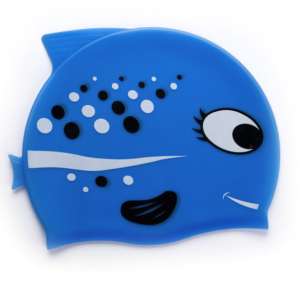 Child Cartoon Fish Swimming Cap Non-slip Silicone Oversized Kids Swim Caps Outdoor Water Sports Silicone Materials