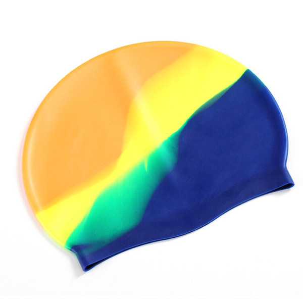 15 ColorsHigh Quality Silicone Rubber Children Swimming Cap Adult Men Women Waterproof Swim Caps Hat Swimming Accessories P5