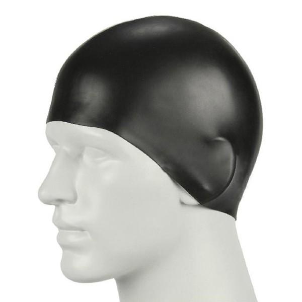Black Durable Stylish Sporty Latex Swimming Cap Hat