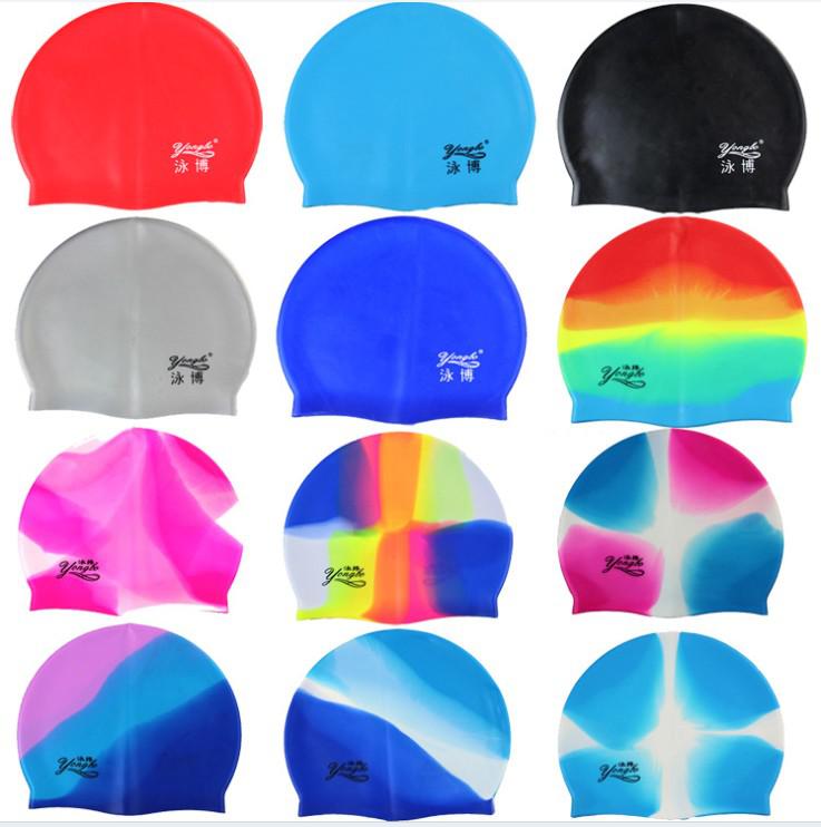 2017 New Fashion Silicone Swim Cap Color Swimming Cap bathing cap man men's woman lady mix color for gifts