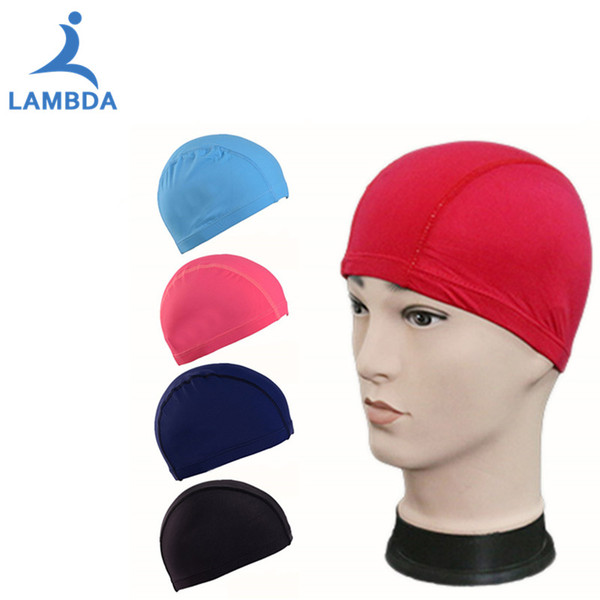 New 2019 Elastic Waterproof PU Swimming Hat Caps Long Hair Summer Water Sports Swimming Cap Free size for Men & Women Adults