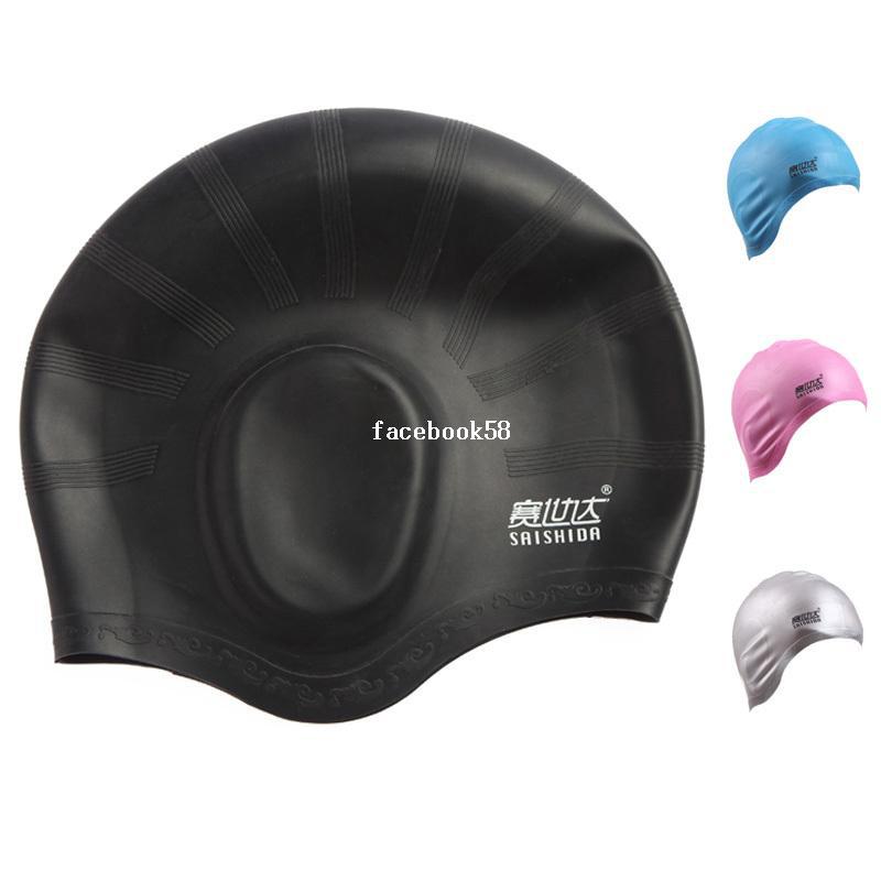 Adult/children Silicone Diving Swimming Cap Pure colour hat ear protect /earflap
