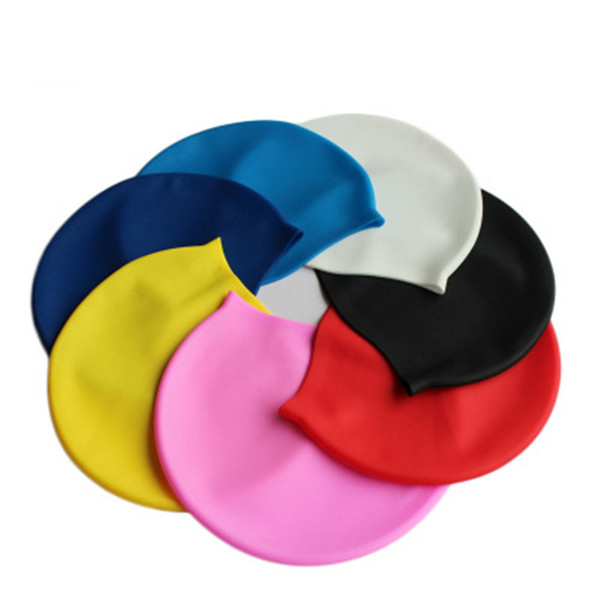 2018 Fashion Silicone Swimming Caps for Adult Solid Color Swimming Caps for Men and Women with OPP Package Fast Shipping