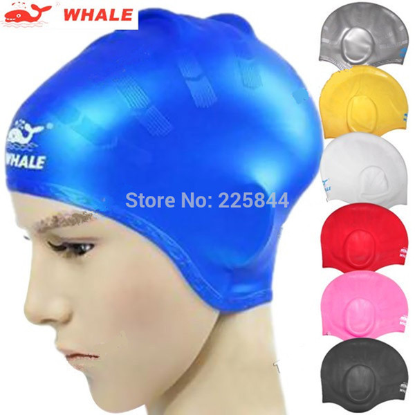 6pcs Extra Elasticity Silicone Ear Protecting Swim Cap Swimming Cap Bathing Cap Hat with Ear Cups