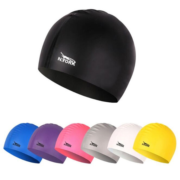 Silicone swimming cap unisex waterproof swimming cap men and women multicolor swimming cap solid color hat a pack of ten