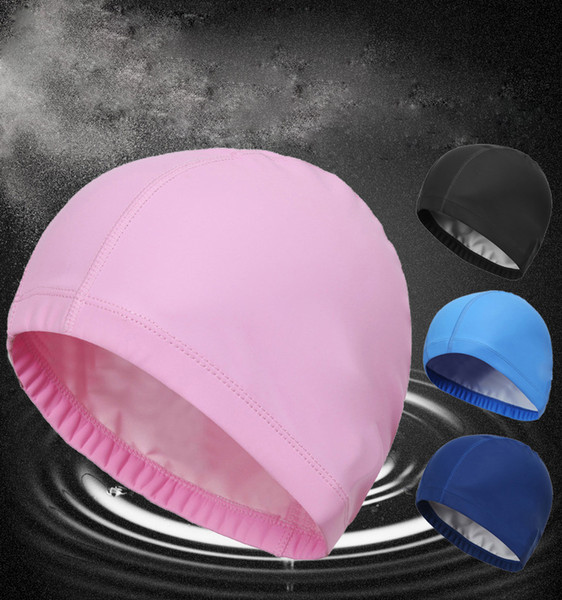 Swimming Cap Cap For Men Women Waterproof PU High Elasticity Ear protectors Multi Color Breathable Comfortable Soft